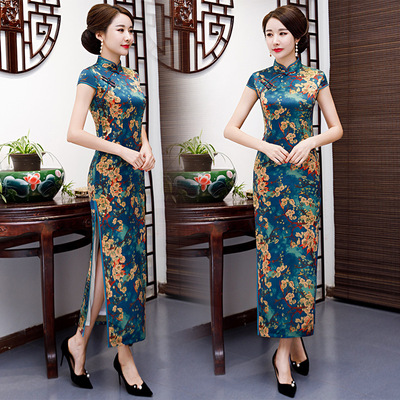 Show cheongsam women double long cheongsam real country cheongsam dress