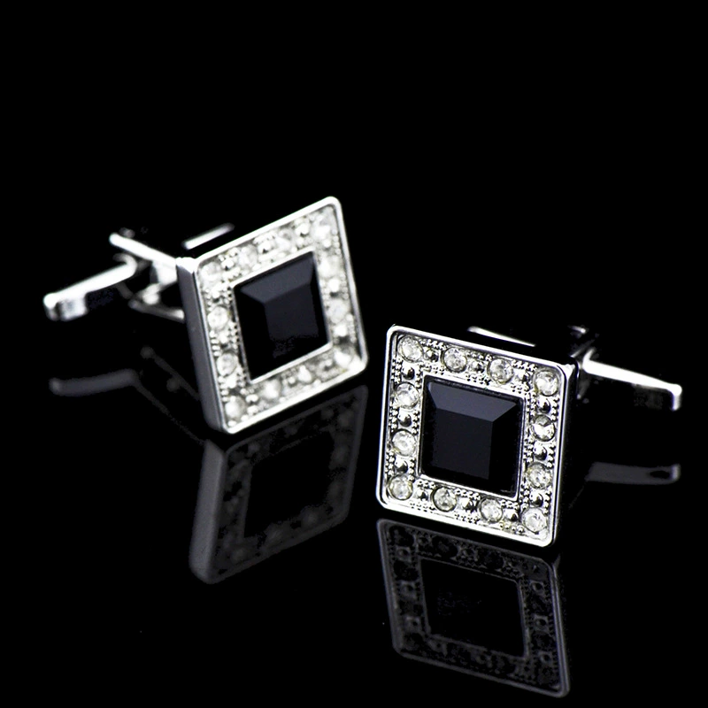 [British Expo] Diamond Crystal Cuffo Black Sleeve Nail Men's French button 715CUFFLINKS/155743