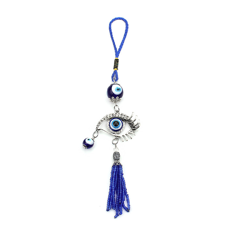 Inlay Design Vintage Style Eye Alloy Inlay Rhinestones Unisex Keychain 1 Piece
