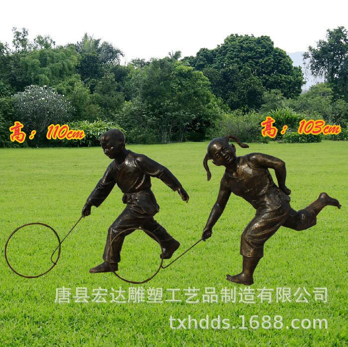 厂家直销铸铜运动人物雕塑古铜色公园绿地铜雕摆件支持来图样定做