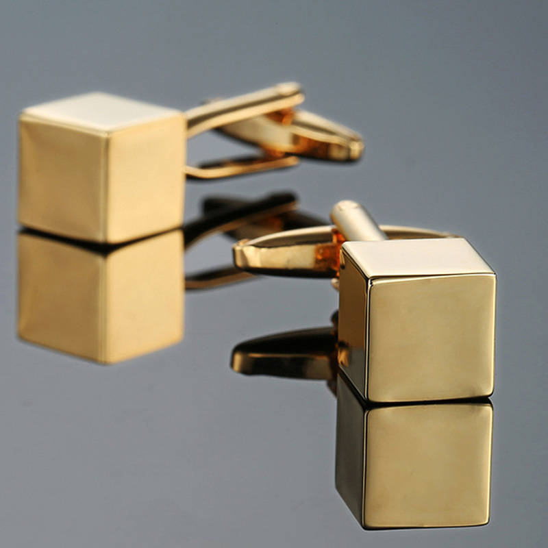 Charming Vintage Cube Cufflinks For Men Enamel Pattern Design_voghion.com