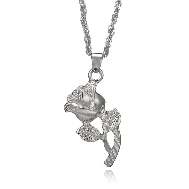 Fashion Alloy plating necklace Flowers (Silver)NHGY1676-Silver