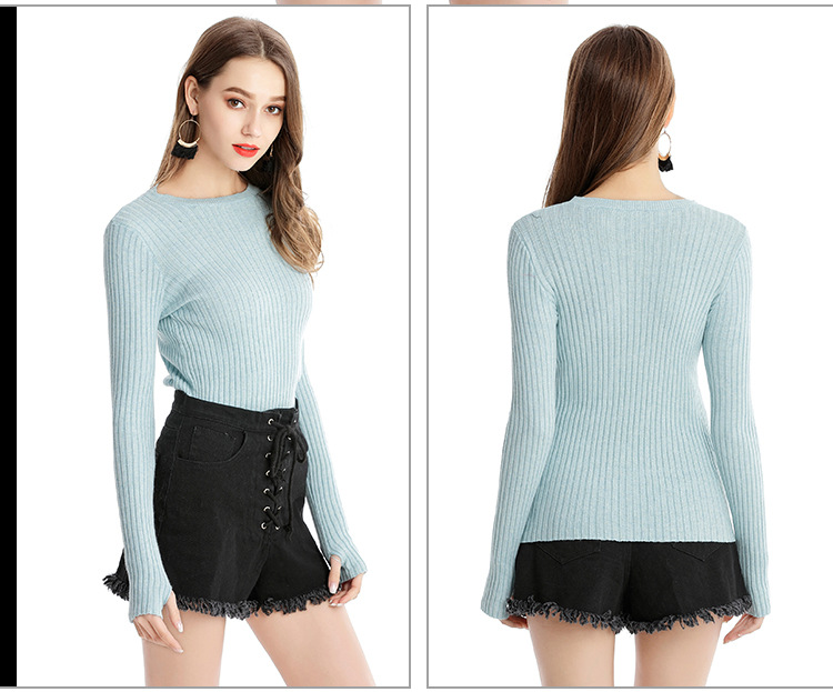 all-match knitted bottoming shirt NSYH22103