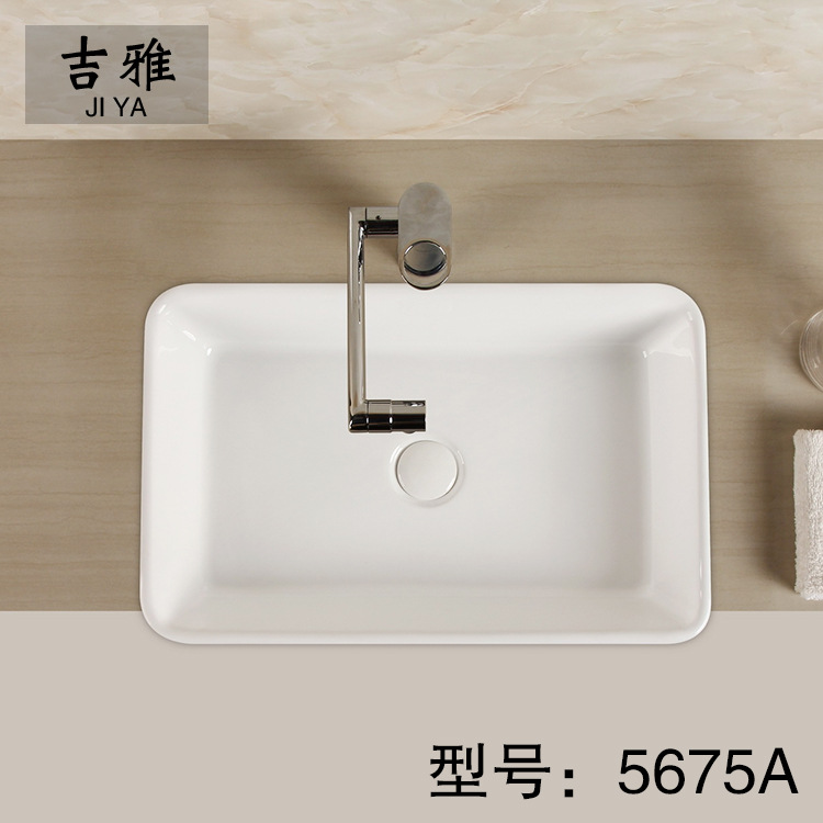 Venta al por mayor mesa de cerámica lavabo arte lavabo de cerámica baño rectangular lavabo Mesa arte Cuenca