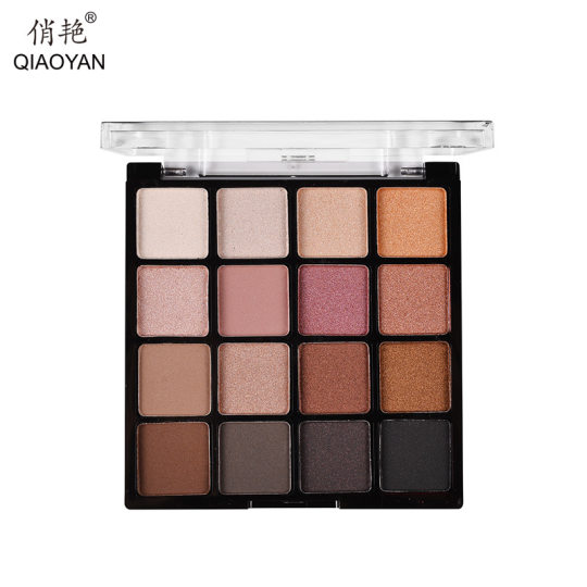 Qiao Yan 16 Color Peach Blossom Makeup Pearlescent Eyeshadow Plate Earth Color Naked Makeup Beginners Not Eyeshadow 1951