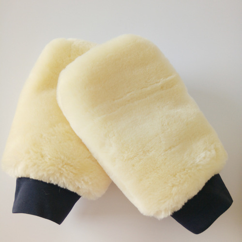 Sheepskin Double-Sided Sheep Fur Wiping Car Gloves Bear Paw Gloves Car Wash Brush Waxing Supplies Included