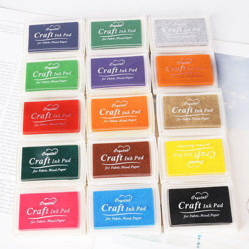 Manufacturer wholesale single color concave waist ink pad, seal companion 15 colors Korean ink pad, children's finger painting ink pad