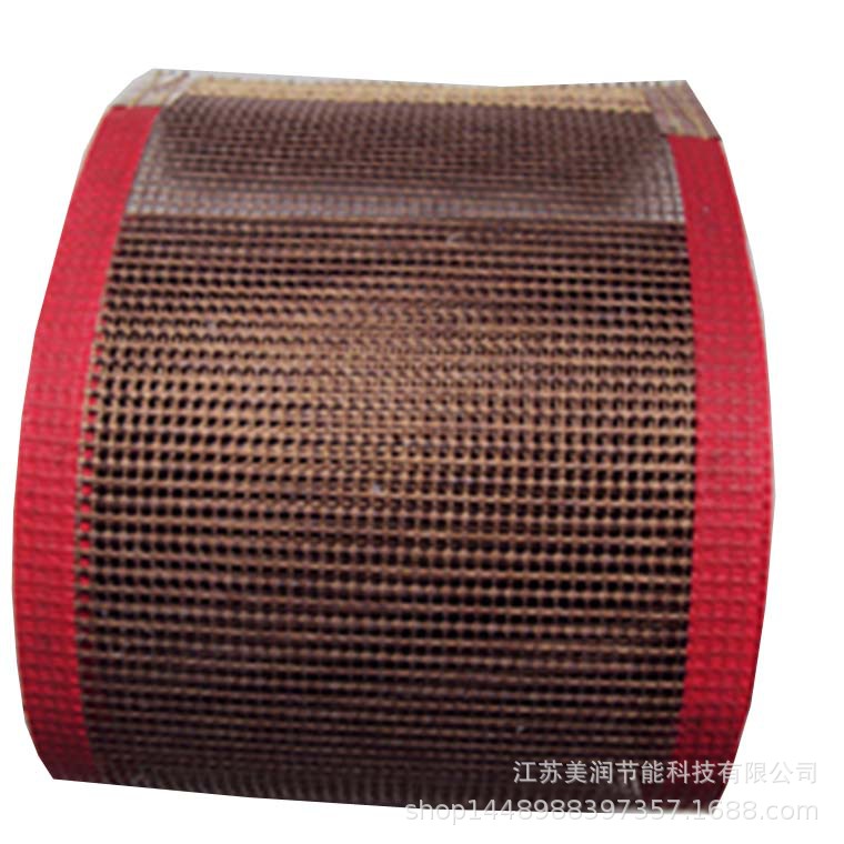 厂家定制 烘干设备用耐热织物输送带 阻燃 铁氟龙玻璃纤维网格布