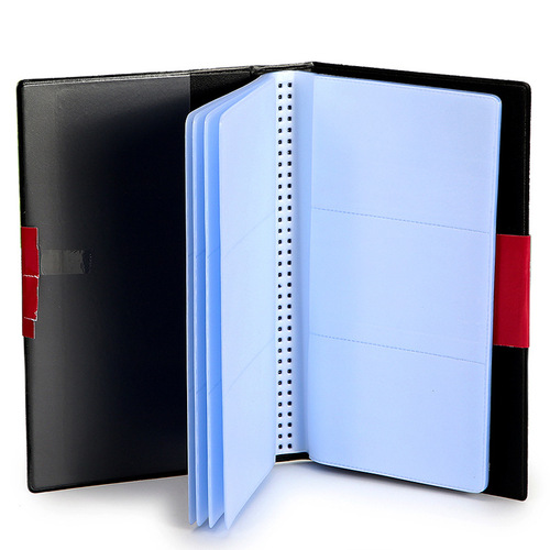 HUAJIE Official Direct Sales Wholesale PU Face Business Card Holder Spiral Binding Large Capacity Card Album Business Card Book