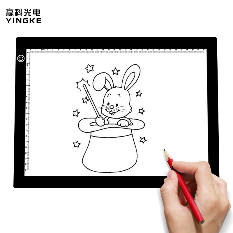 A4刻度调光拷贝台LED书法临摹透写台动漫复写透光板绘画板素描台|ms