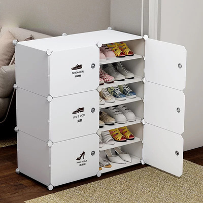 Manufactor High-capacity white Shoe cabinet dormitory Shoe rack household Double College girl dorm Doorway Shoe cabinet