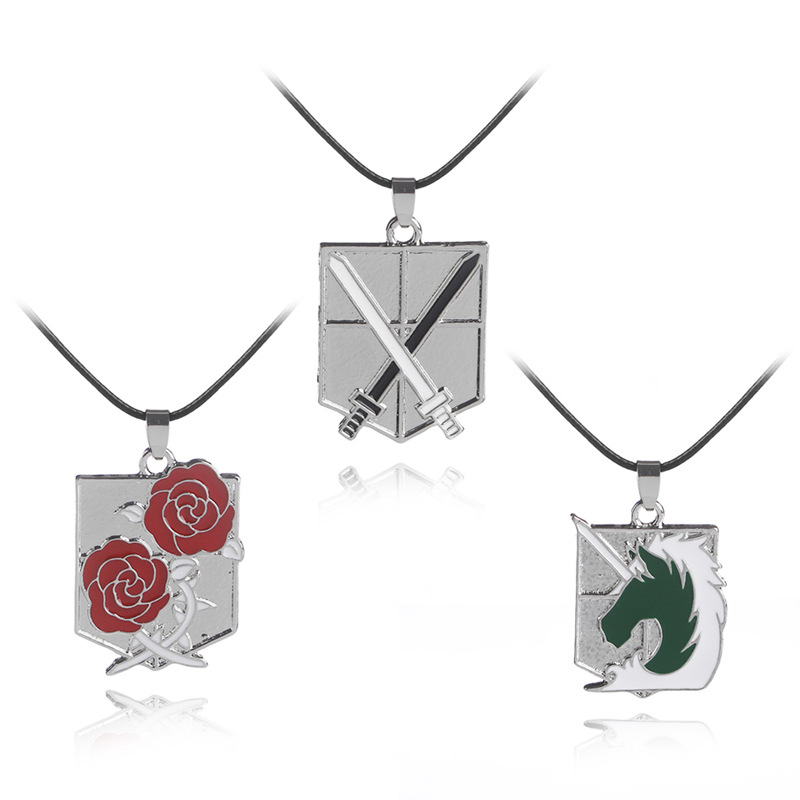 New fashion wings of freedom cruel sword law enforcement unicorn guard rose necklace