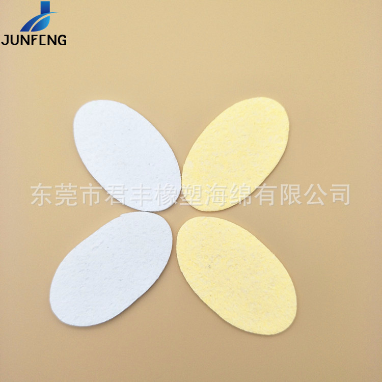 4mm白色椭圆形多用压缩木浆棉洗脸扑   吸水膨胀海绵块