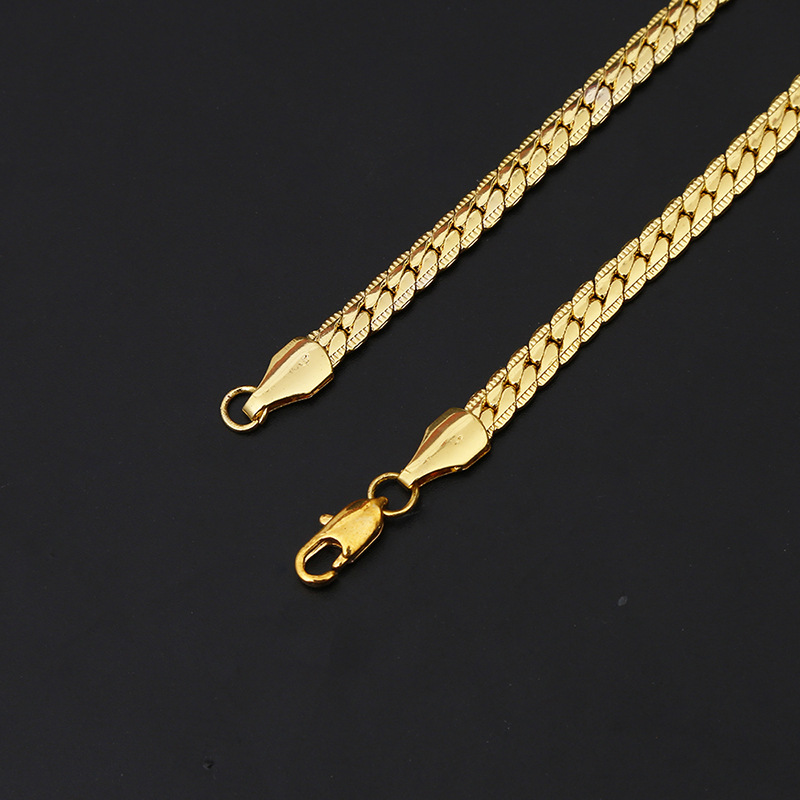 Accesorios, joyería de aleación electrochapada, collares muy vendidos, cadenas laterales unisex para hombres y mujeres_voghion.com