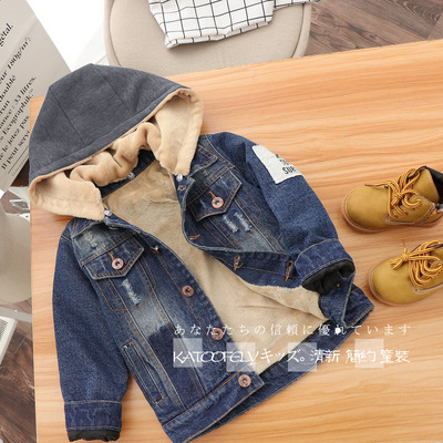 2018 new pattern Adidas brand Children's clothing Boy children Plush thickening keep warm Chaqueta On behalf of wholesale