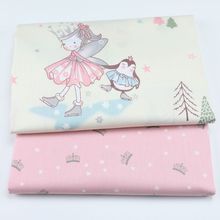 粉色卡通小公主小仙女印花布  幼儿园女孩宝宝纯棉布儿童睡衣面料