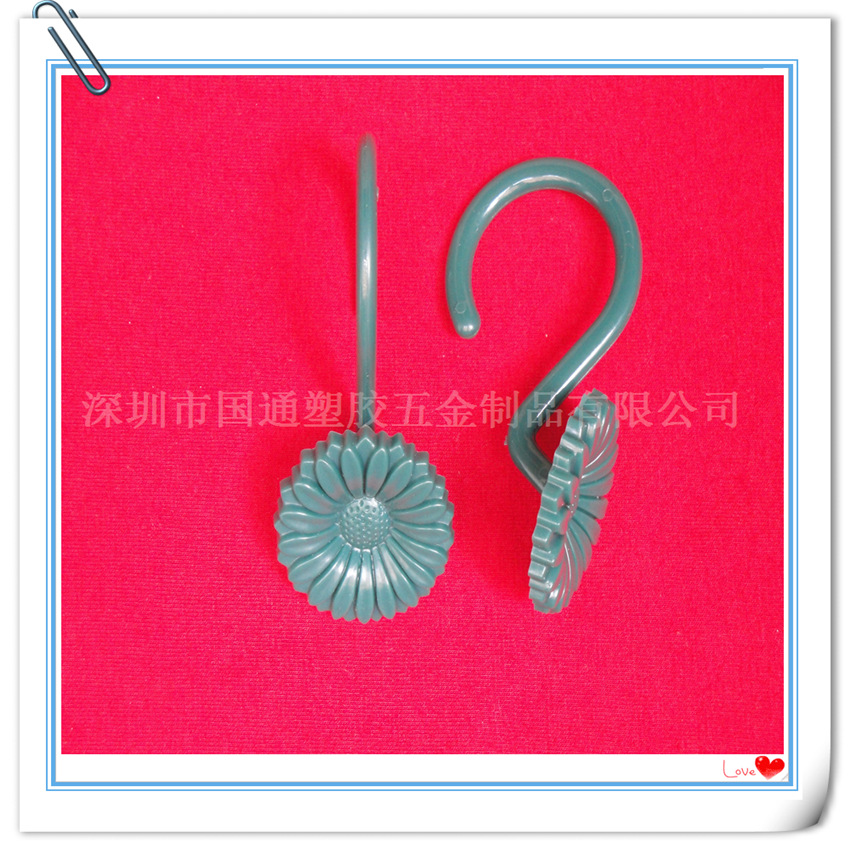 直销优质窗帘圆环C钩 花纹挂钩 墙壁挂钩 浴帘C形钩全新材料