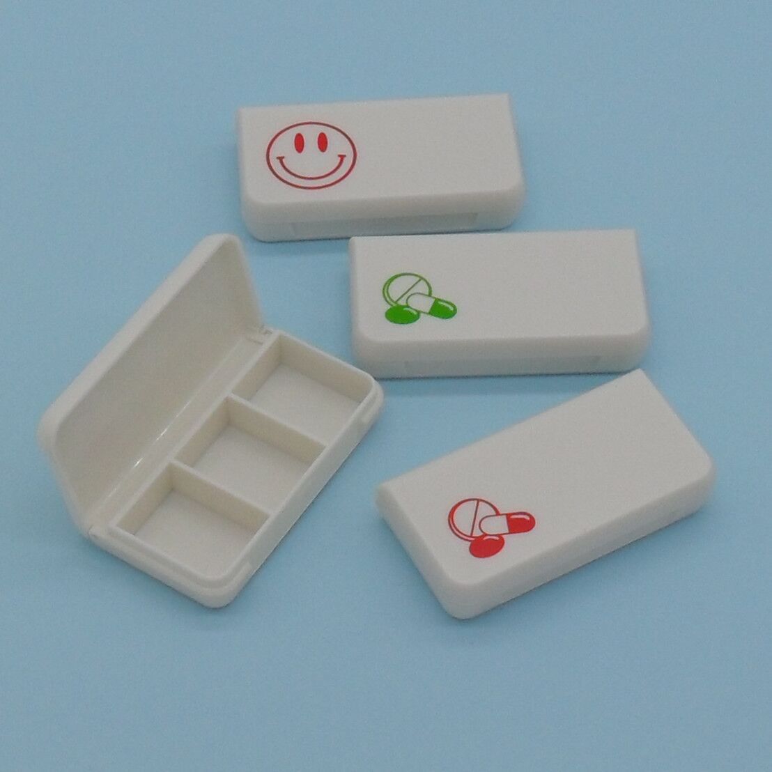 迷你便携小药盒时尚小清新三格药盒小巧药品密封收纳盒