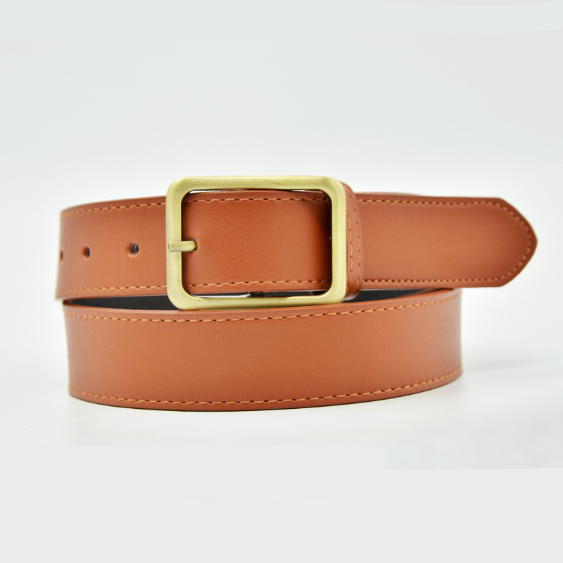 Casual Rectangle Pu Leather Metal Button Belt display picture 5