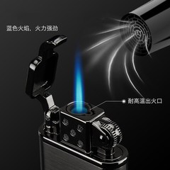 Creative windproof XF-101 inflatable personalized metal straight blue flame lighter advertising factory wholesale