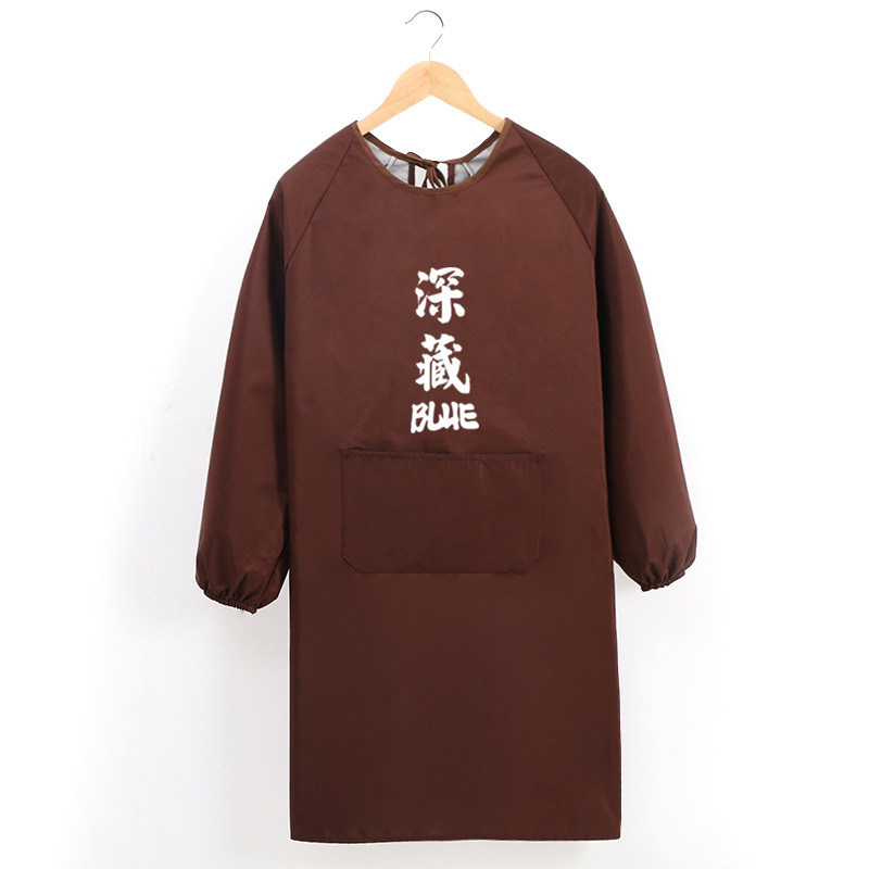 Creativo hogar cocina impermeable a prueba de aceite de manga larga delantal coreano moda adulto mono ropa de trabajo de las mujeres logotipo personalizado
