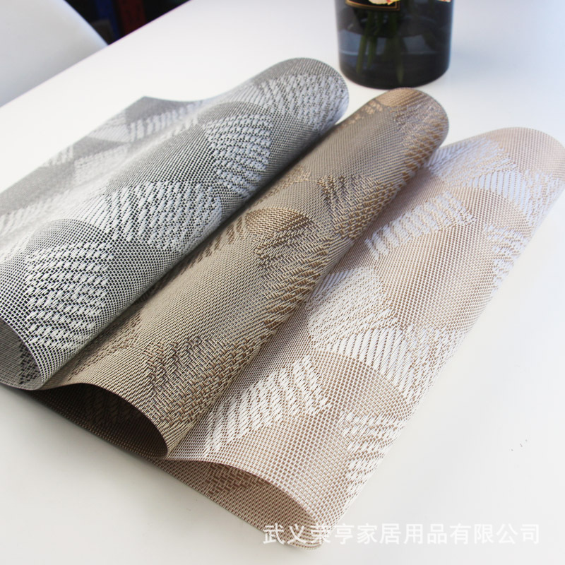 北欧风几何特斯林PVC西餐垫防滑隔热垫杯垫简约餐桌垫厂家直销
