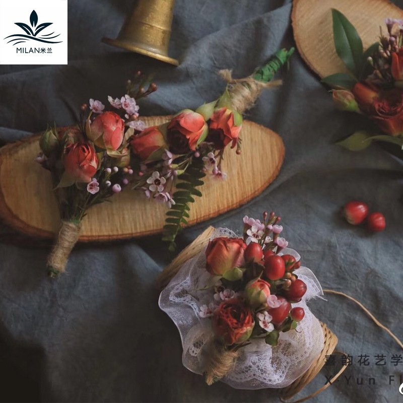 Nupcial perla muñeca flor tienda boda suministros flor material de embalaje hecho a mano DIY encaje muñeca flor