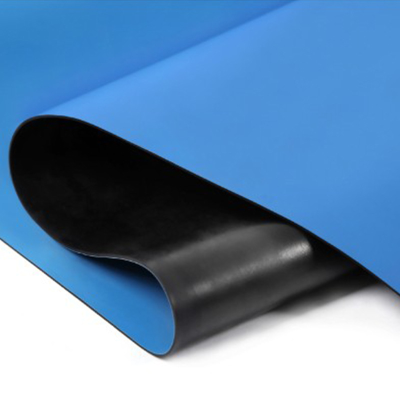 2MM double-deck Black and blue Anti-static work Cushion ESD rubber Mat customer Demand size Cut