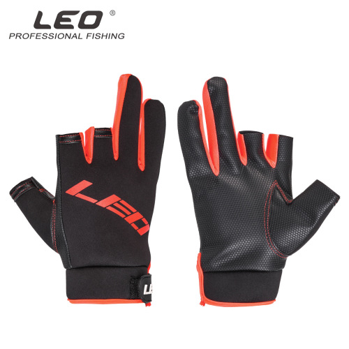27954 LEO/LEO [Composite Thickened Fishing Gloves] Exposed three-finger Lua non-slip fishing gloves and fishing gear