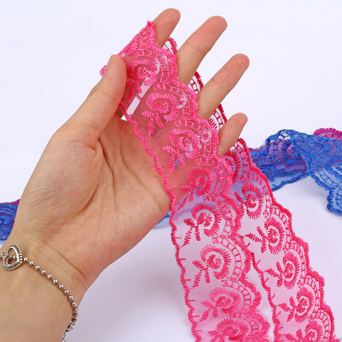 Factory direct sales of large quantities of colorful lace 4.5cm 4.5cm wide curtain water-soluble lace