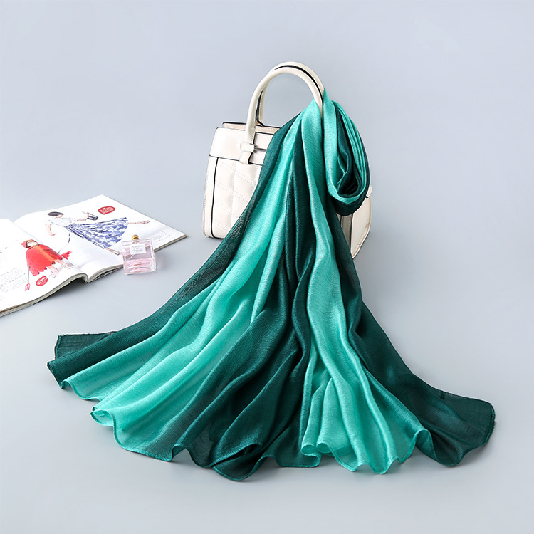 Gradient Color Silk Scarf - Turmeric