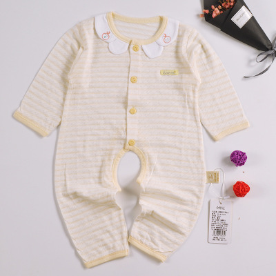 童装新款婴儿连体衣夏季薄款竹纤维新生儿衣服爬爬服长袖宝宝哈衣