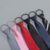 new pattern Lazy man necktie Solid stripe business affairs necktie convenient Drawstring necktie customized wholesale