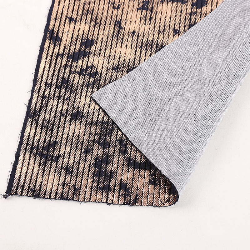 褶皱烫金网布面料批发休闲时装褶皱烫金网布连衣裙修身