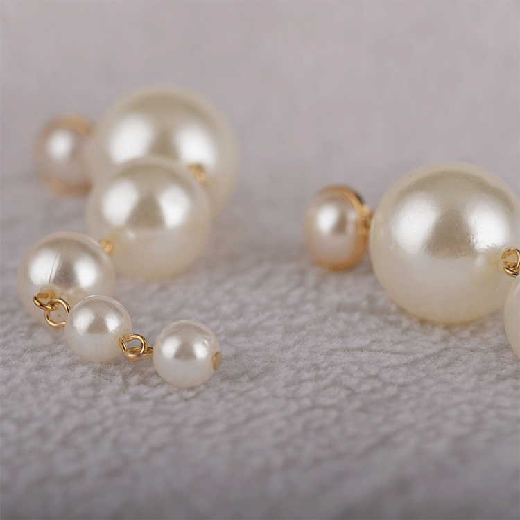 25g Weight Artificial Pearls Inlay Material Earrings Classification Wedding, Travel Occasion Alloy Material Printing Pattern Women'S Gender Inlaid Pearls Design Gold Color Korean Large Series Of Long String Pearl Earrings 6
