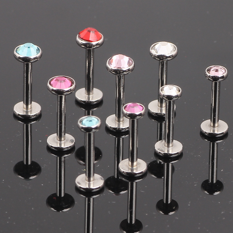 Labret piercing jewelry detail image