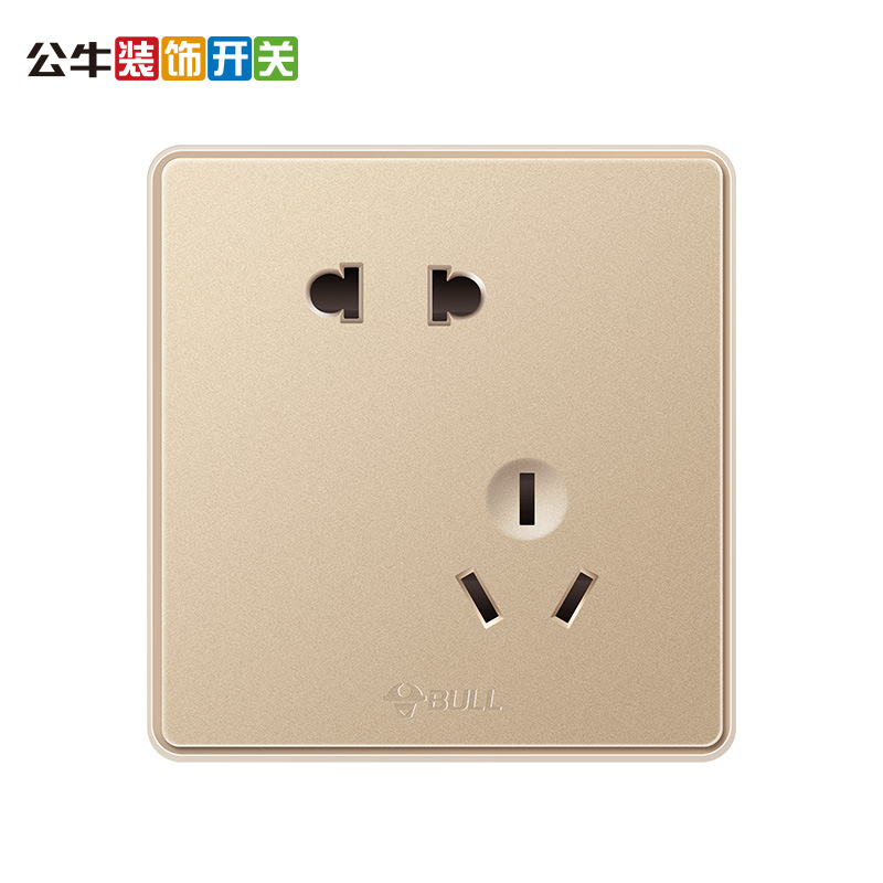 公牛G18大面板五孔香槟金86型家用墙壁开关插座套餐系列|ru