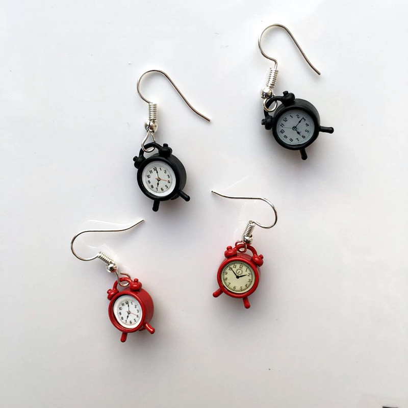 Cute Retro Small Alarm Clock Earrings Ear Clips display picture 2