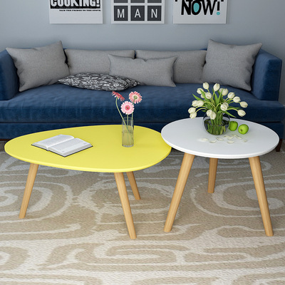Northern Europe tea table Simplicity Small apartment height combination a living room Ellipse tea table Coffee Tables circular Paint Small coffee table