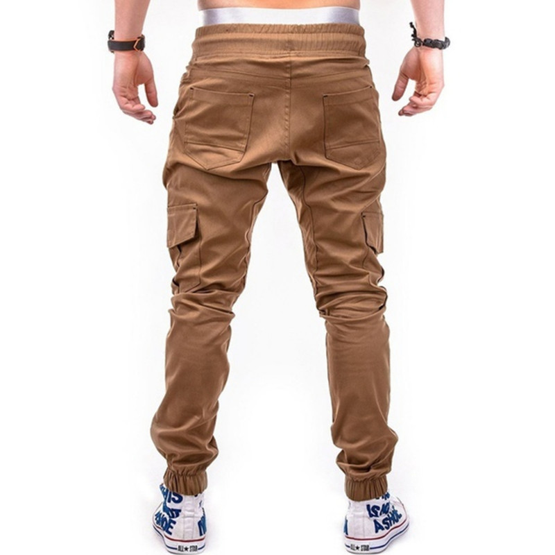 Pantaloni multitasche con coulisse da uomo europei popolari, pantaloni cargo casual da jogging_voghion.com