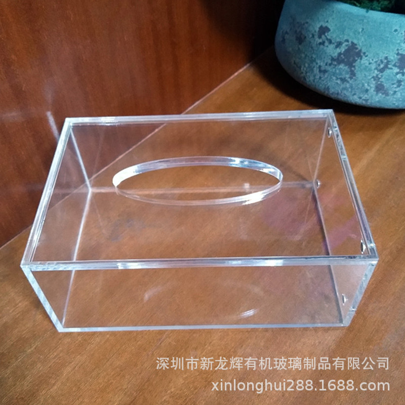 亚克力透明水晶纸巾盒防尘抽取式多功能宣传纸巾盒可印LOGO批发