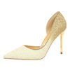 European and American high heel shallow mouth pointed sexy nightclub show thin color gradient color matching Sequin side