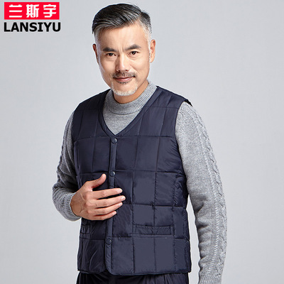 Middle and old age Down Vest Dad installed Autumn and winter new pattern man Down vest keep warm Internal bile waistcoat On behalf of