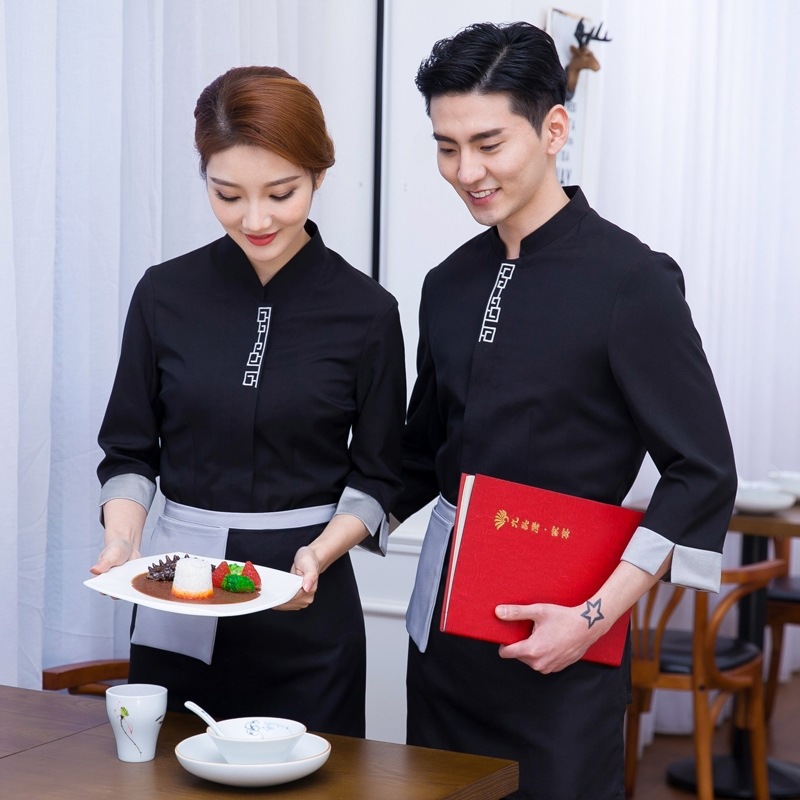 酒店西餐厅快餐餐饮饭店服务员工作服烘焙蛋糕奶茶店制服 单上衣