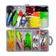 Bait Kit Freshwater Bait Kit Bass Salmon Tackle Kit Includes Spoon Bait Soft Plastic Worms Crank Bait Hook Tackle Box