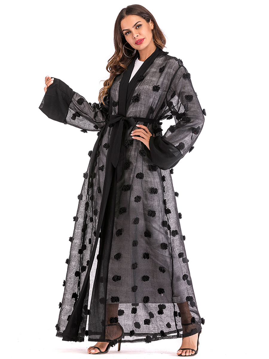 Title 23, Kadınlar için 3D Çiçek Örgü Gevşek Dantel Uzun ...