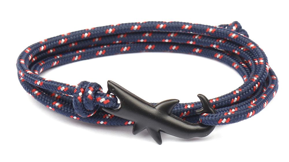 10g Weight Bracelets Classification Alloy, rope Chain Material 1 Piece Quantity Holiday, Daily, Street Occasion Alloy, rope Material Shark Pattern Men's Gender Layered Design Casual, Simple Style Style Casual Simple Style Shark Alloy Rope Layered Men's Bracelets Men's Chain Bracelets 15