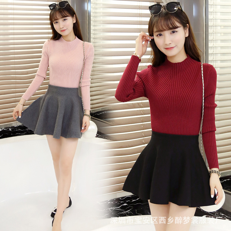 2018针织衫女装毛衣 秋冬季库存杂款坑条毛衣韩版女式套头打底衫