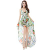 New Fishtail Sexy Night Club Dress Green Flower Hotel KTV Dress 