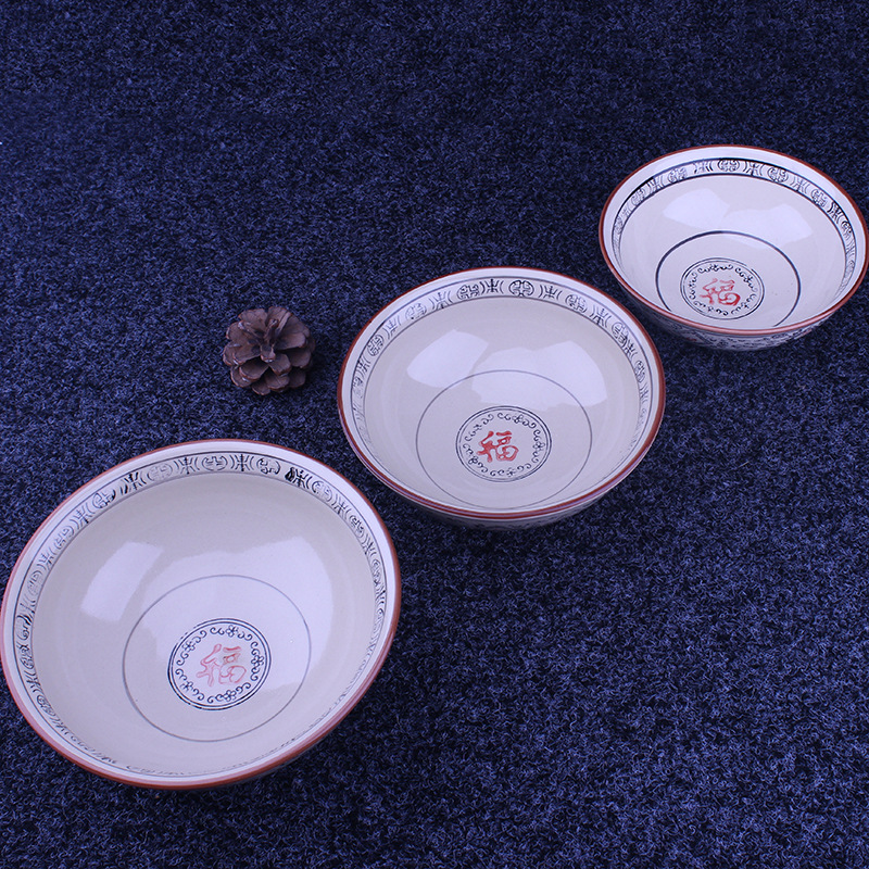 Chinese style Retro Ceramic bowl hotel Restaurant Pot shops tableware household The noodle shop commercial Hannaford Noodle bowl Direct selling